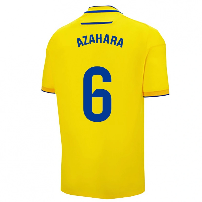 Danxen Homme Maillot Azahara #6 Jaune Marine Tenues Domicile 2025/26 T-Shirt