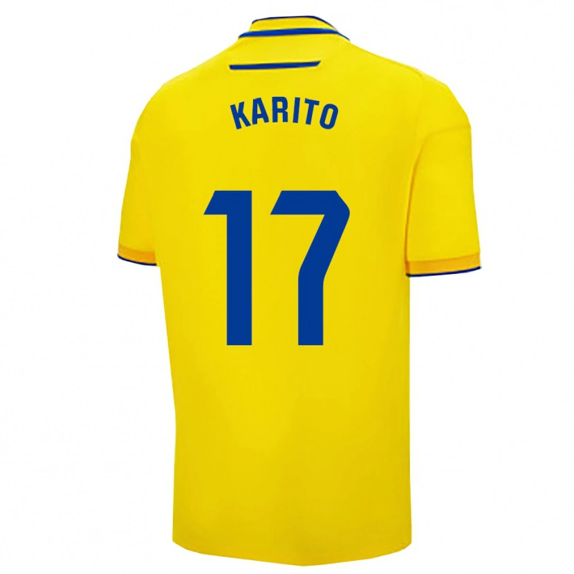 Danxen Homme Maillot Carolina De Los Santos Mellado #17 Jaune Marine Tenues Domicile 2025/26 T-Shirt