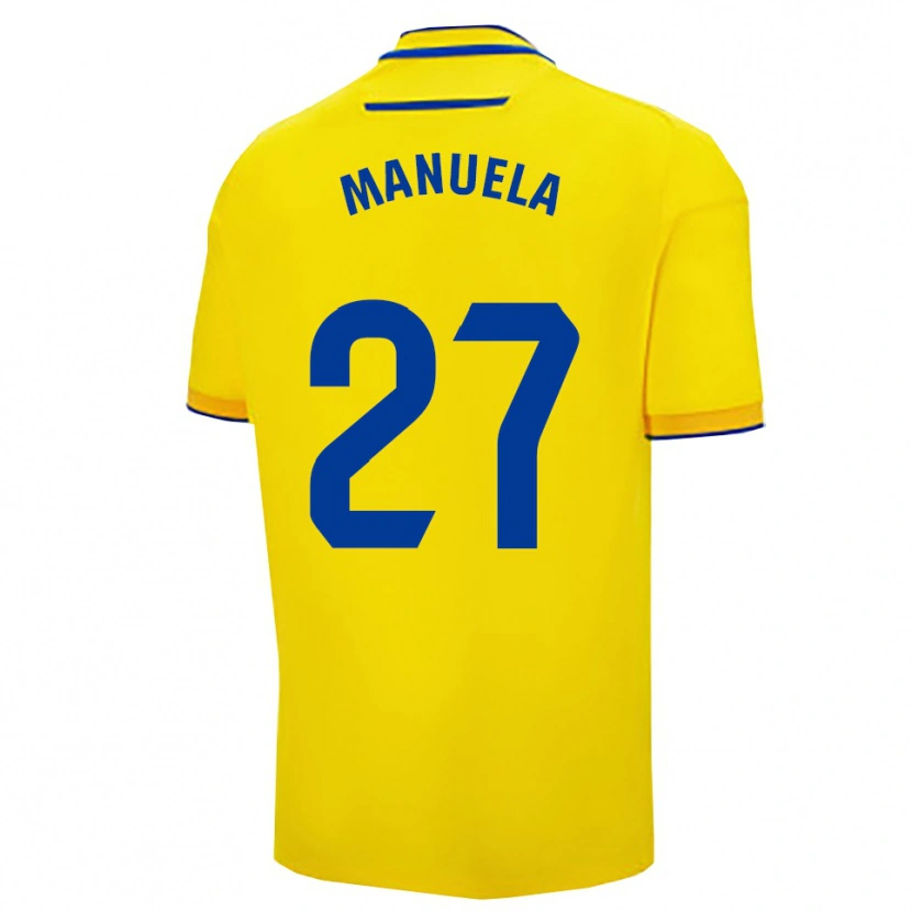 Danxen Homme Maillot Manuela Carrasco García #27 Jaune Marine Tenues Domicile 2025/26 T-Shirt