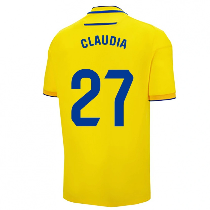 Danxen Homme Maillot Claudia Batista Rivera #27 Jaune Marine Tenues Domicile 2025/26 T-Shirt