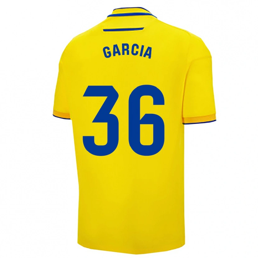 Danxen Homme Maillot David García #36 Jaune Marine Tenues Domicile 2025/26 T-Shirt