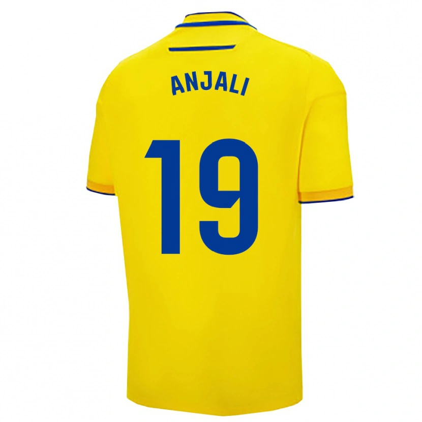 Danxen Homme Maillot Anjali Jane Kaur Singh #19 Jaune Marine Tenues Domicile 2025/26 T-Shirt