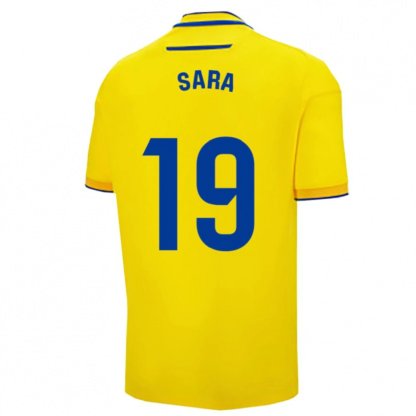 Danxen Homme Maillot Sara Sánchez García #19 Jaune Marine Tenues Domicile 2025/26 T-Shirt