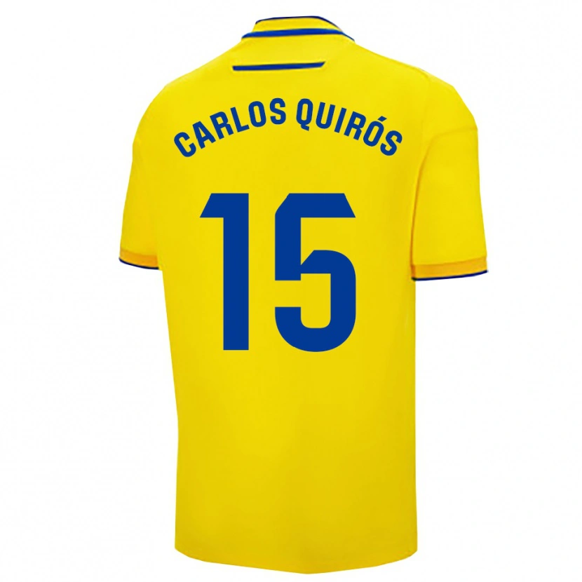 Danxen Homme Maillot Juan Carlos Quirós #15 Jaune Marine Tenues Domicile 2025/26 T-Shirt