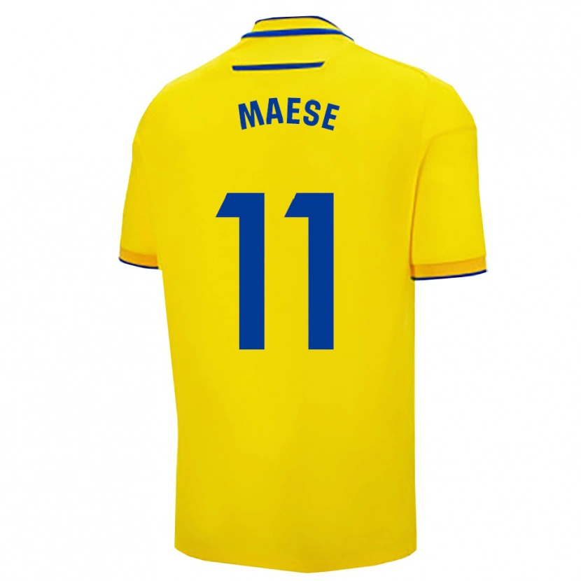 Danxen Homme Maillot María Del Carmen Maese Gaitán #11 Jaune Marine Tenues Domicile 2025/26 T-Shirt