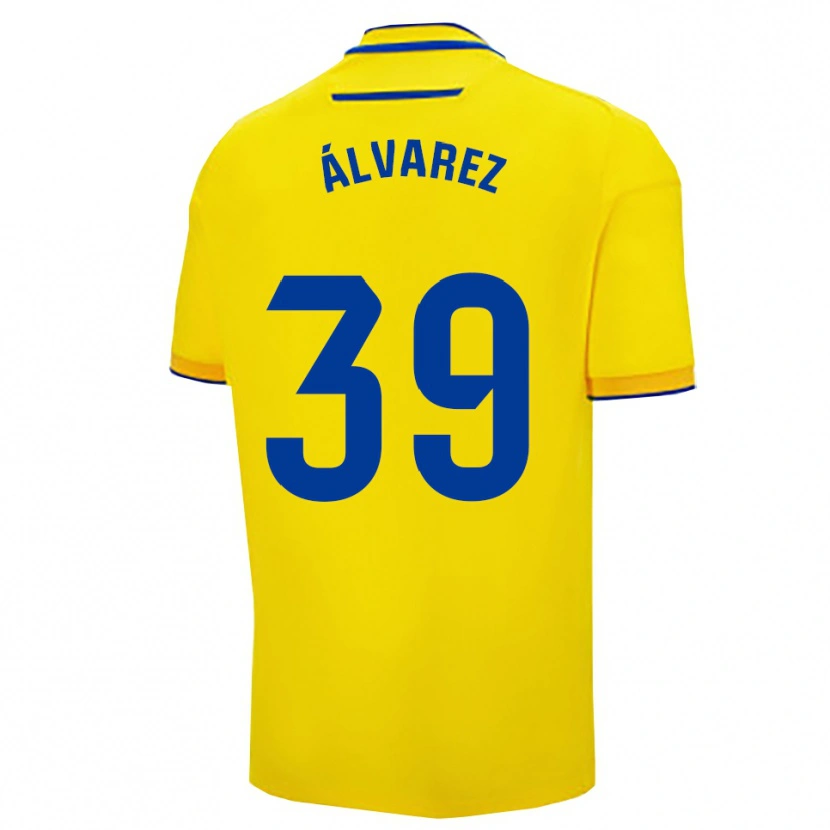 Danxen Homme Maillot Ismael Álvarez #39 Jaune Marine Tenues Domicile 2025/26 T-Shirt