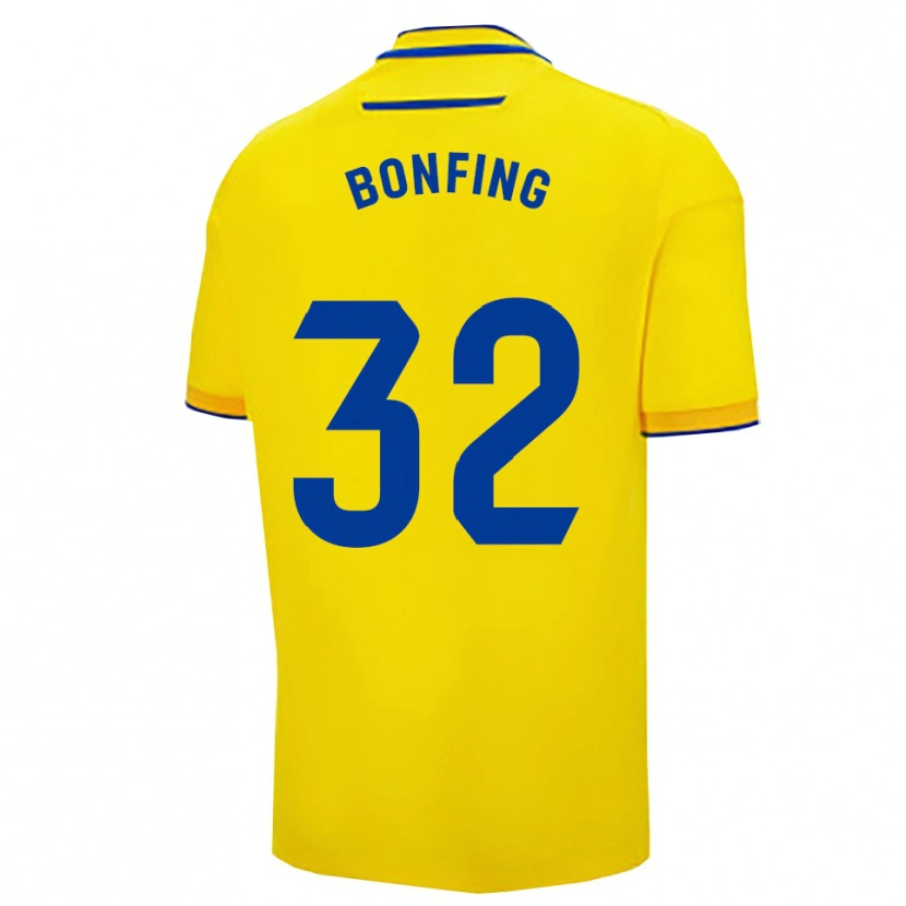 Danxen Homme Maillot Boubacar Bonfing #32 Jaune Marine Tenues Domicile 2025/26 T-Shirt