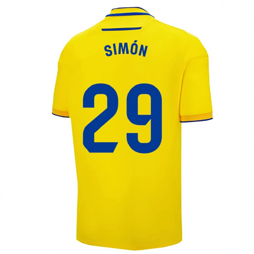 Danxen Homme Maillot Luis Simón #29 Jaune Marine Tenues Domicile 2025/26 T-Shirt