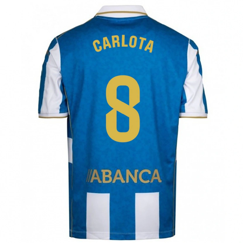 Danxen Homme Maillot Carlota Sánchez #8 Blanc Bleu Tenues Domicile 2025/26 T-Shirt