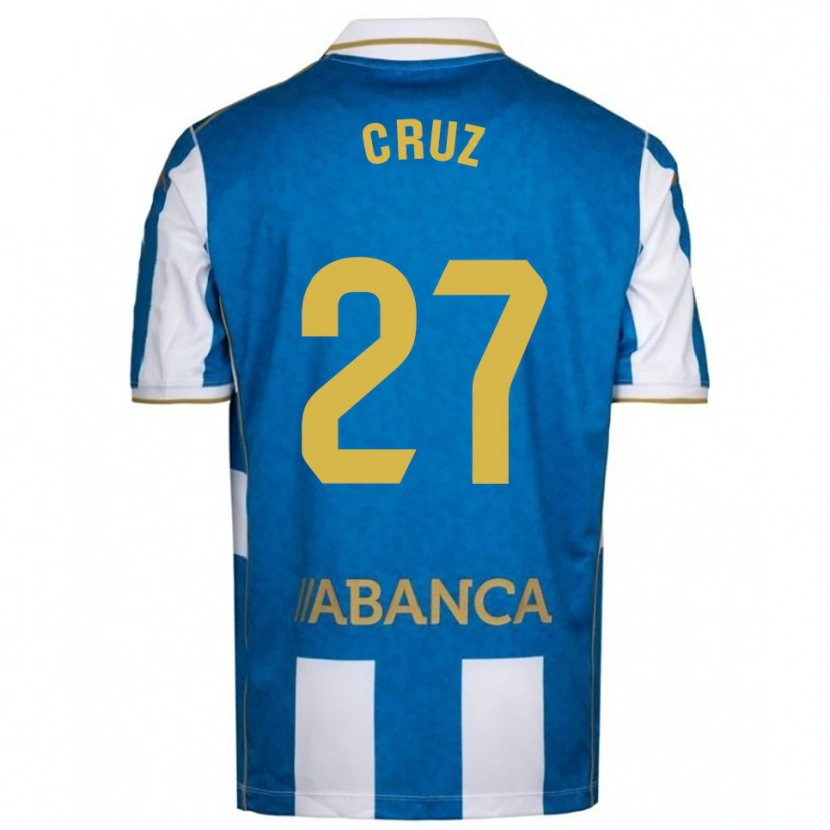Danxen Homme Maillot Luismi Cruz #27 Blanc Bleu Tenues Domicile 2025/26 T-Shirt