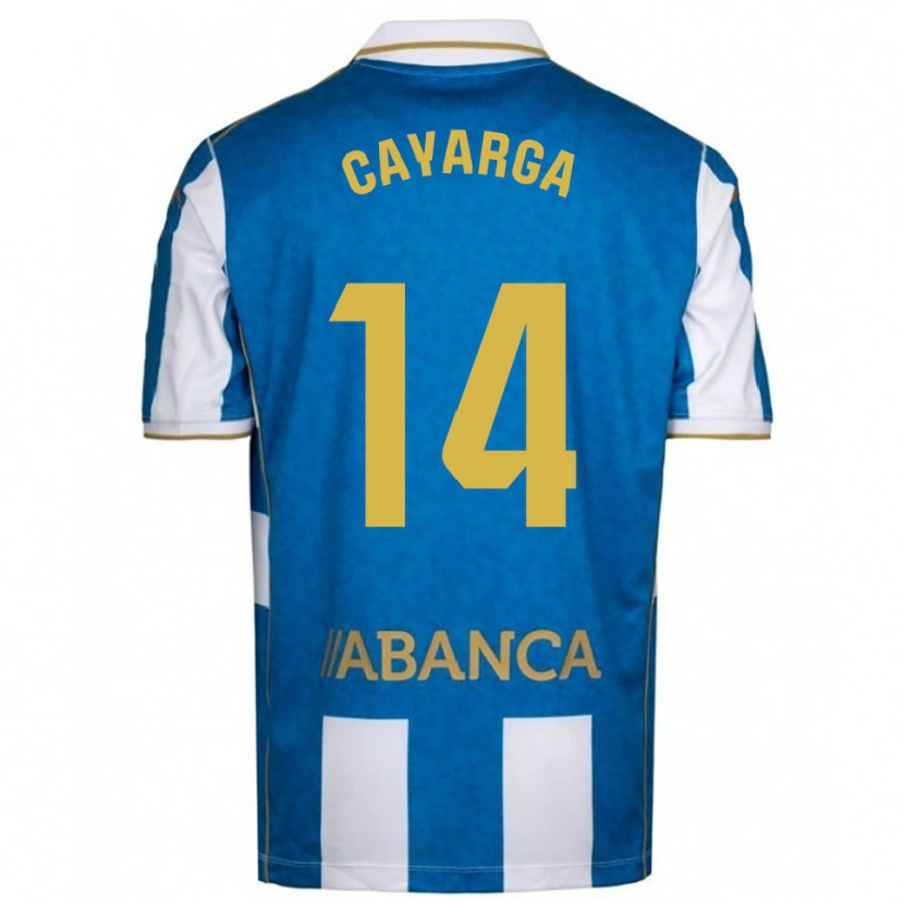 Danxen Homme Maillot Berto Cayarga #14 Blanc Bleu Tenues Domicile 2025/26 T-Shirt