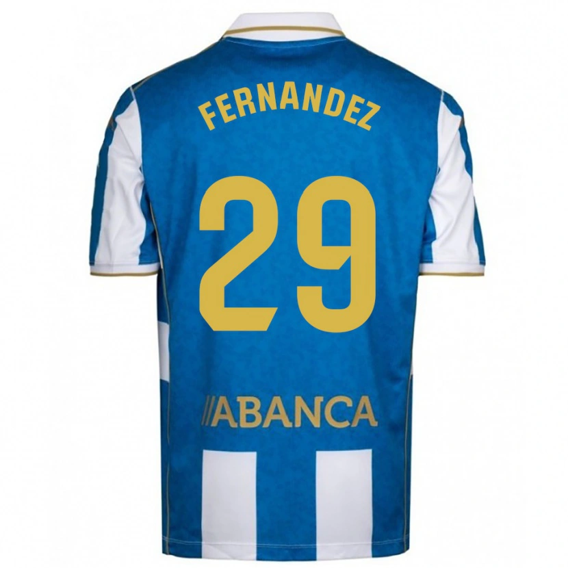 Danxen Homme Maillot Samu Fernández #29 Blanc Bleu Tenues Domicile 2025/26 T-Shirt