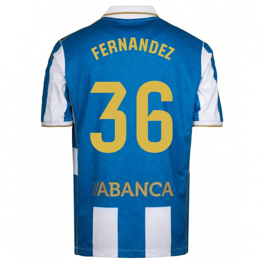 Danxen Homme Maillot Rubén Fernández #36 Blanc Bleu Tenues Domicile 2025/26 T-Shirt