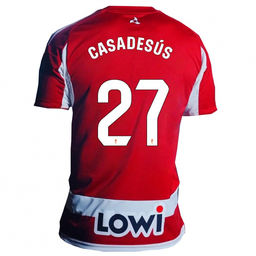 Danxen Homme Maillot Pau Casadesús #27 Rouge Blanc Tenues Domicile 2025/26 T-Shirt