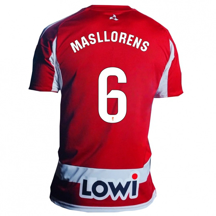 Danxen Homme Maillot José Masllorens #6 Rouge Blanc Tenues Domicile 2025/26 T-Shirt