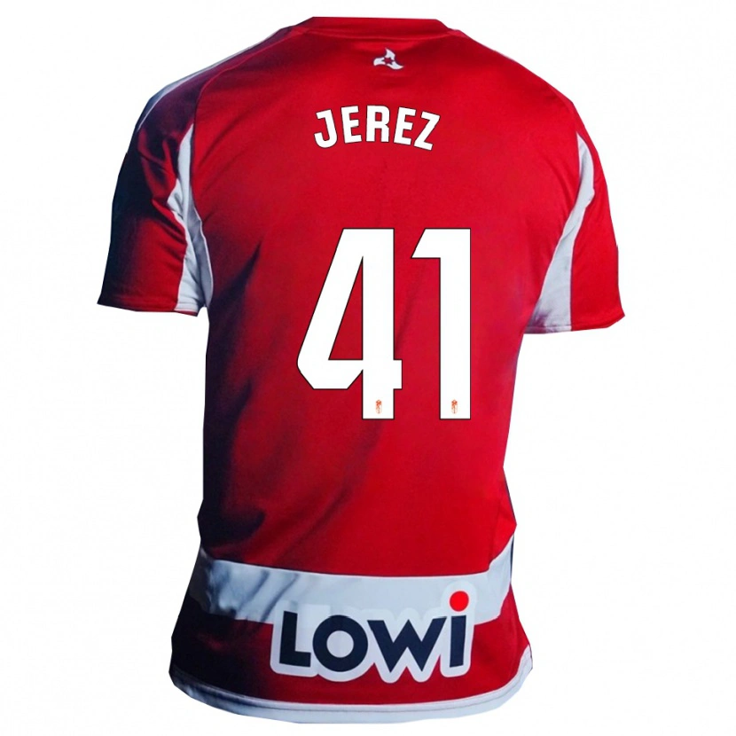 Danxen Homme Maillot Adrián Jerez #41 Rouge Blanc Tenues Domicile 2025/26 T-Shirt