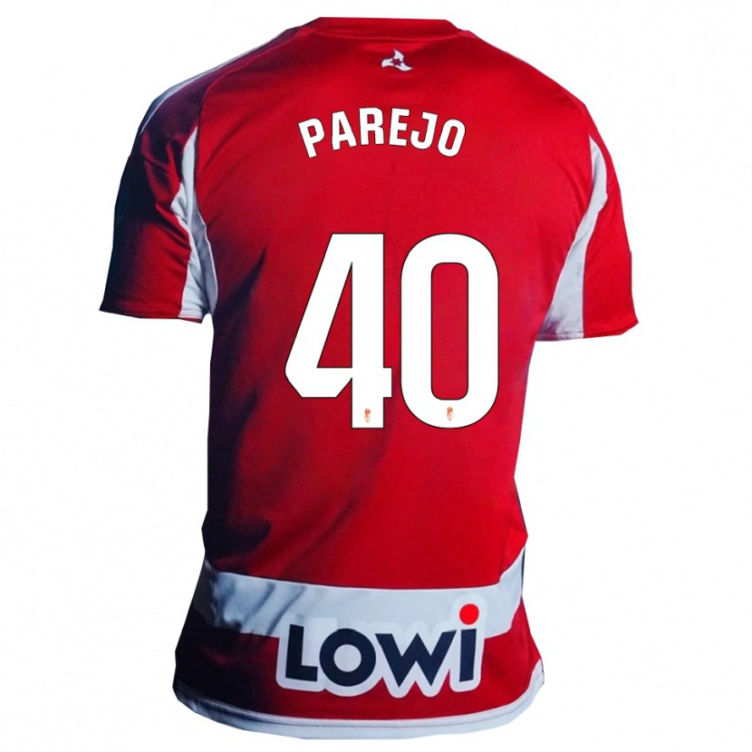 Danxen Homme Maillot Jesús Parejo #40 Rouge Blanc Tenues Domicile 2025/26 T-Shirt