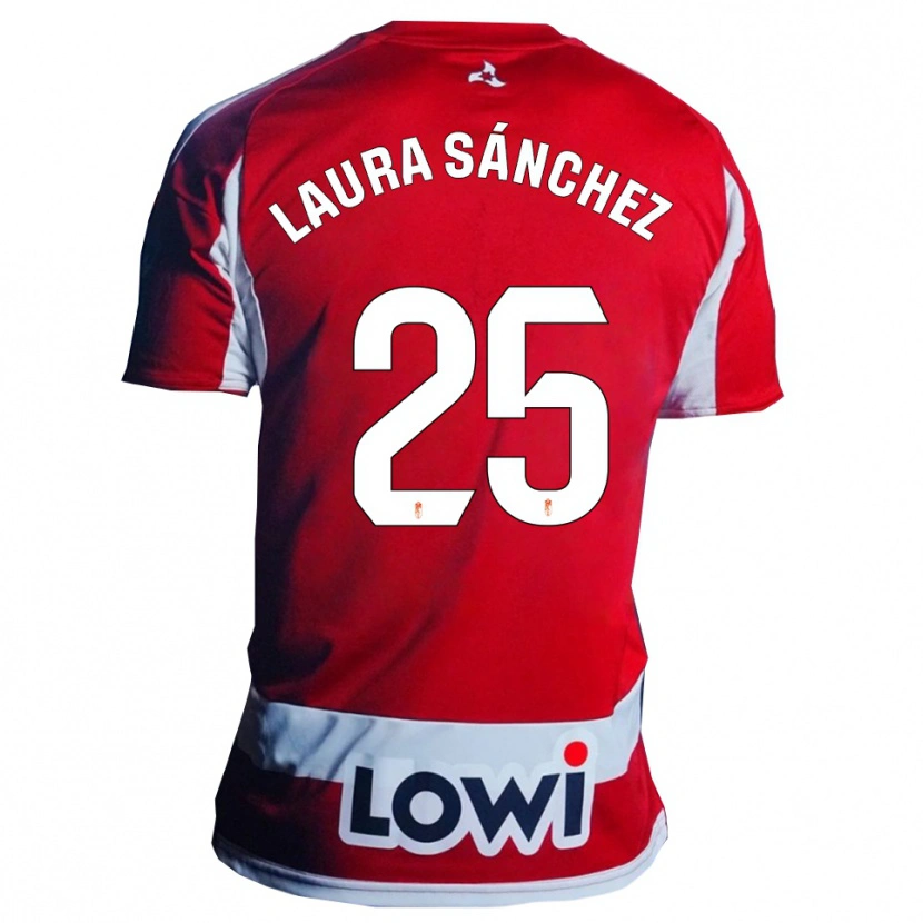 Danxen Homme Maillot Laura Sánchez Comuñas #25 Rouge Blanc Tenues Domicile 2025/26 T-Shirt