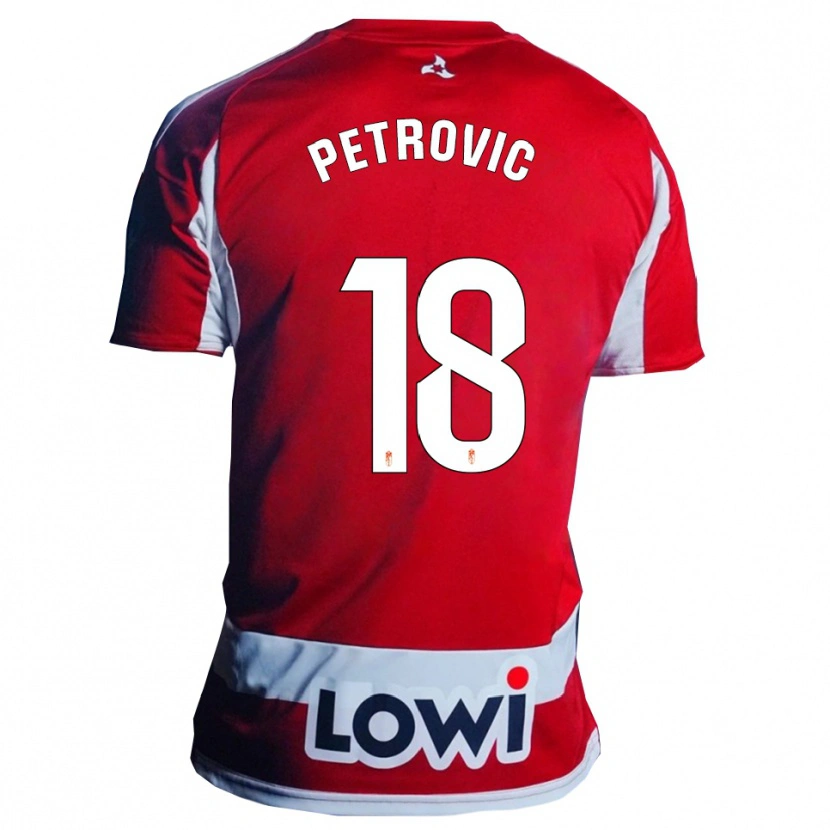 Danxen Homme Maillot Njegos Petrovic #18 Rouge Blanc Tenues Domicile 2025/26 T-Shirt