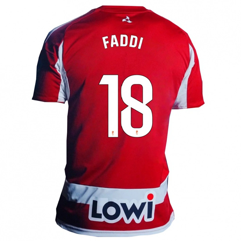 Danxen Homme Maillot Inés Faddi #18 Rouge Blanc Tenues Domicile 2025/26 T-Shirt
