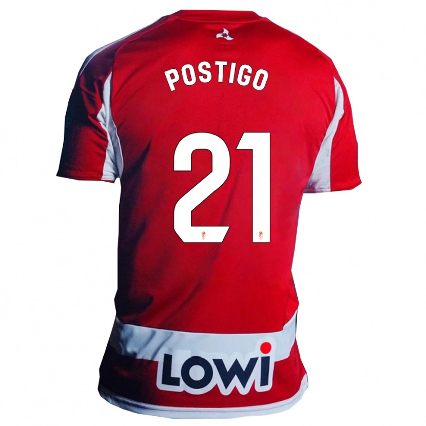 Danxen Homme Maillot Cristina Postigo Martín #21 Rouge Blanc Tenues Domicile 2025/26 T-Shirt