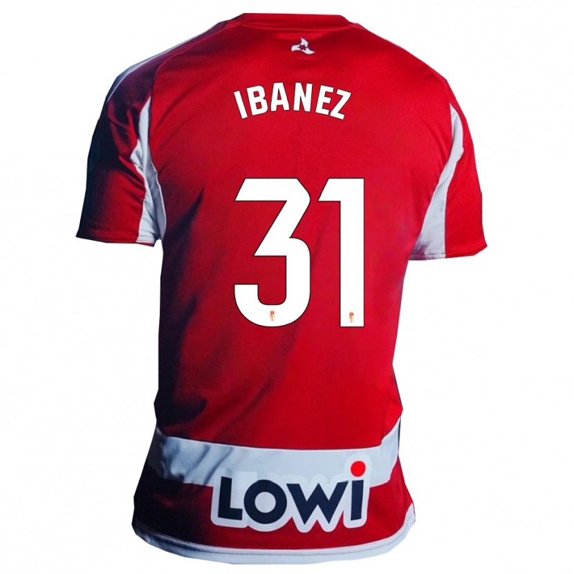 Danxen Homme Maillot Alba Ibáñez #31 Rouge Blanc Tenues Domicile 2025/26 T-Shirt