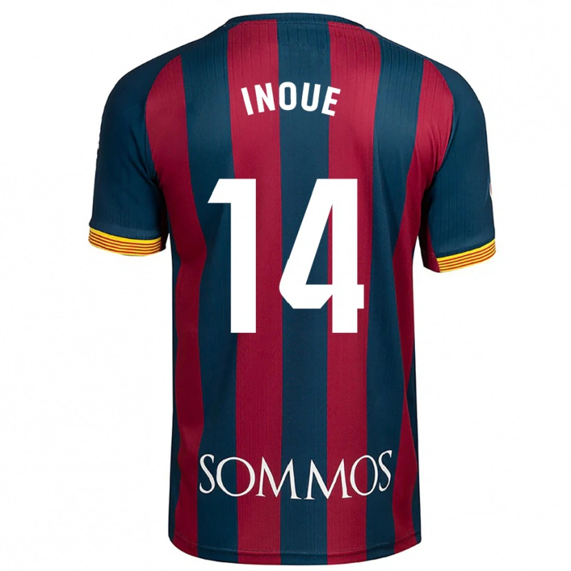 Danxen Homme Maillot Moe Inoue #14 Marine Bleu Rouge Tenues Domicile 2025/26 T-Shirt