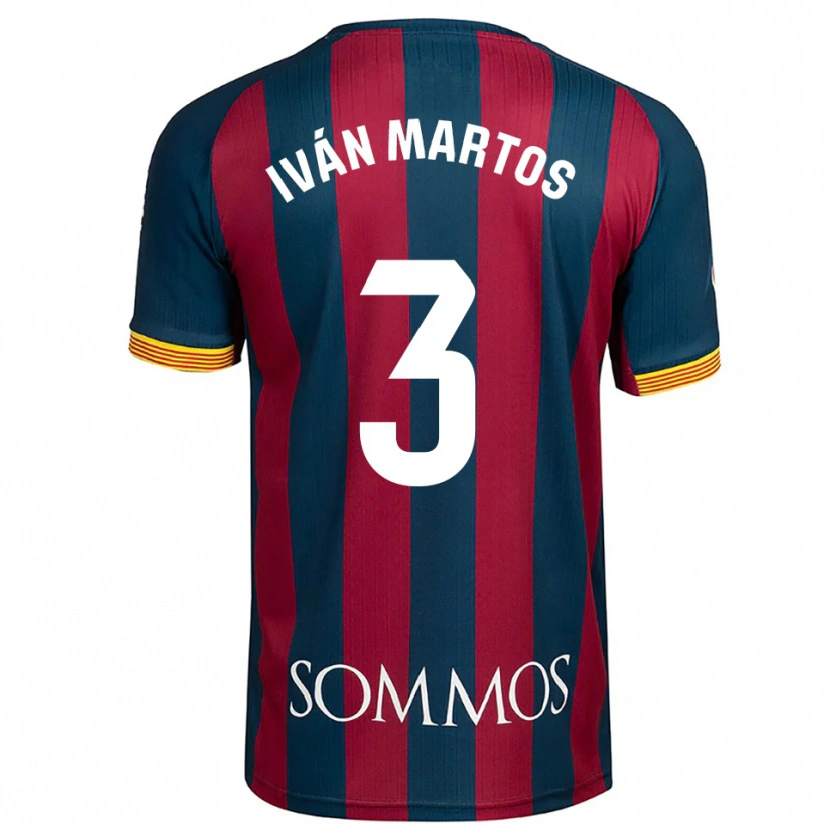 Danxen Homme Maillot Iván Martos #3 Marine Bleu Rouge Tenues Domicile 2025/26 T-Shirt