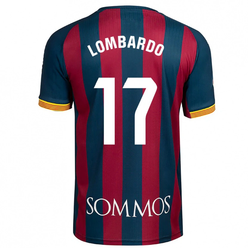 Danxen Homme Maillot Enzo Lombardo #17 Marine Bleu Rouge Tenues Domicile 2025/26 T-Shirt