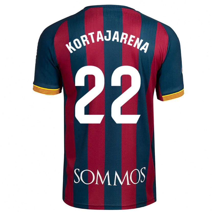 Danxen Homme Maillot Iker Kortajarena #22 Marine Bleu Rouge Tenues Domicile 2025/26 T-Shirt