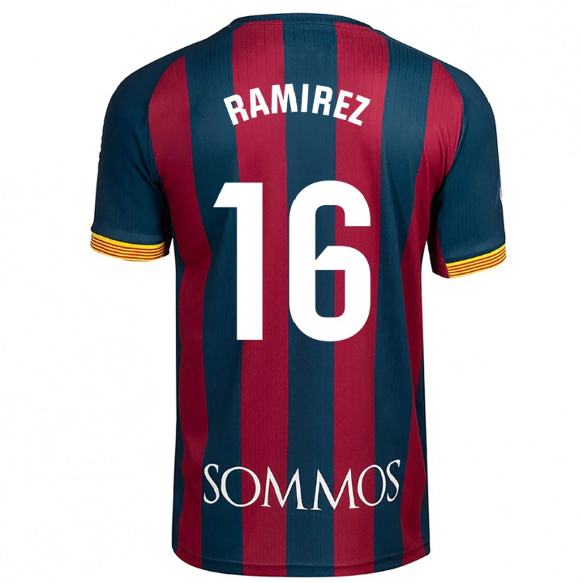 Danxen Homme Maillot Vanesa Ramírez #16 Marine Bleu Rouge Tenues Domicile 2025/26 T-Shirt
