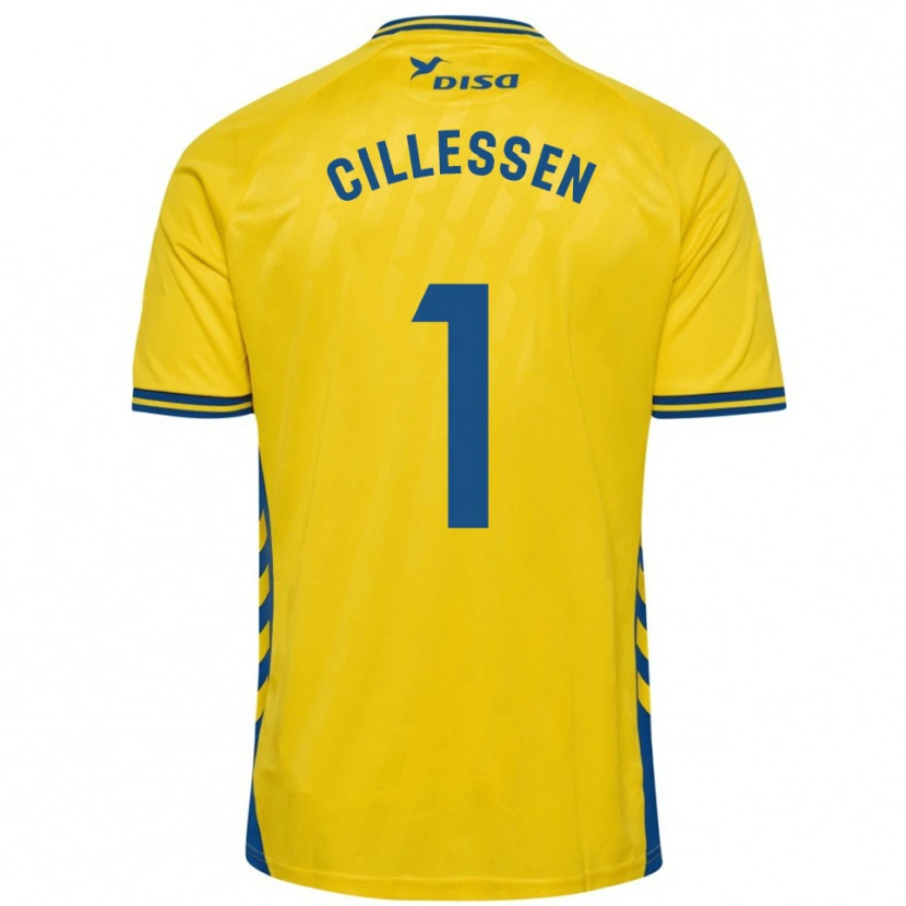 Danxen Homme Maillot Jasper Cillessen #1 Jaune Bleu Tenues Domicile 2025/26 T-Shirt