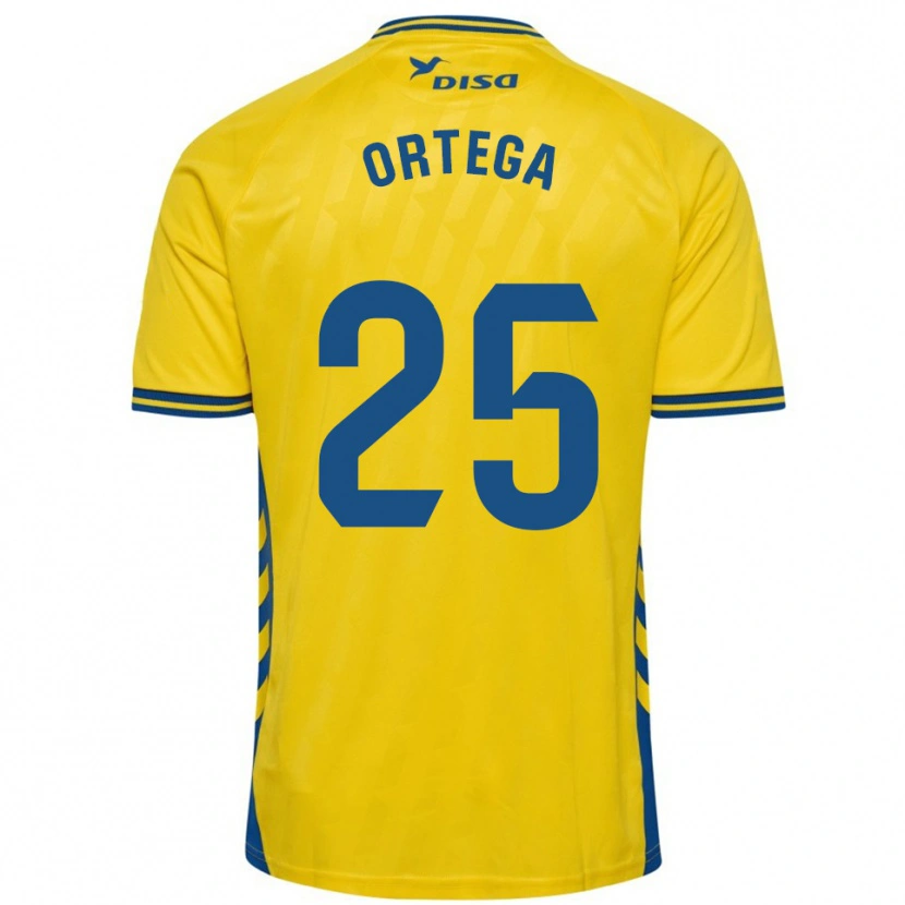 Danxen Homme Maillot Edián Ortega #25 Jaune Bleu Tenues Domicile 2025/26 T-Shirt