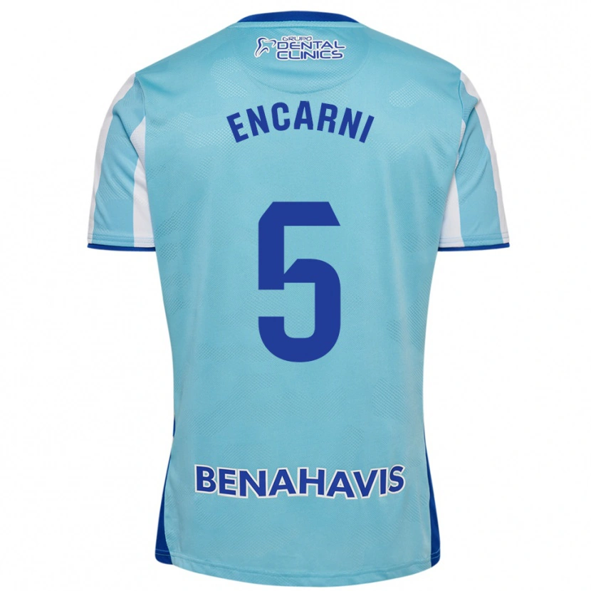 Danxen Homme Maillot Encarni Carneros #5 Bleu Ciel Blanc Tenues Domicile 2025/26 T-Shirt