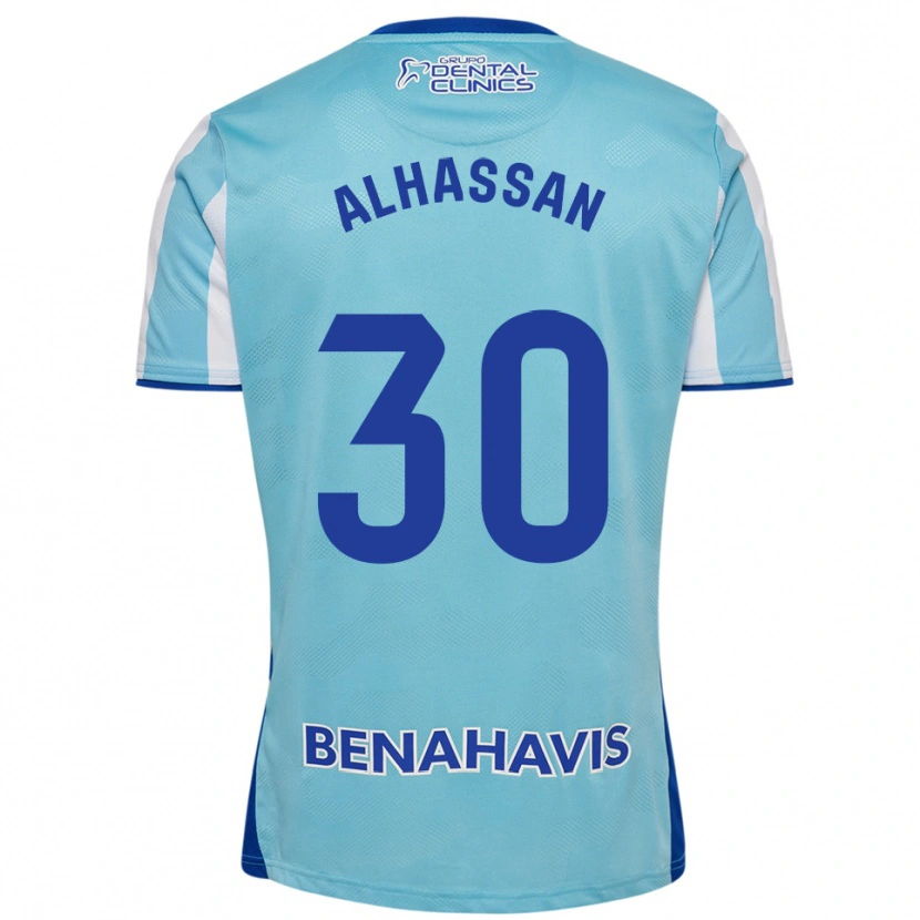 Danxen Homme Maillot Mubarak Alhassan #30 Bleu Ciel Blanc Tenues Domicile 2025/26 T-Shirt