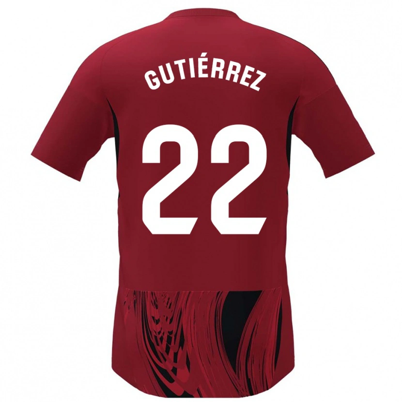 Danxen Homme Maillot Juan Gutiérrez #22 Rouge Noir Tenues Domicile 2025/26 T-Shirt