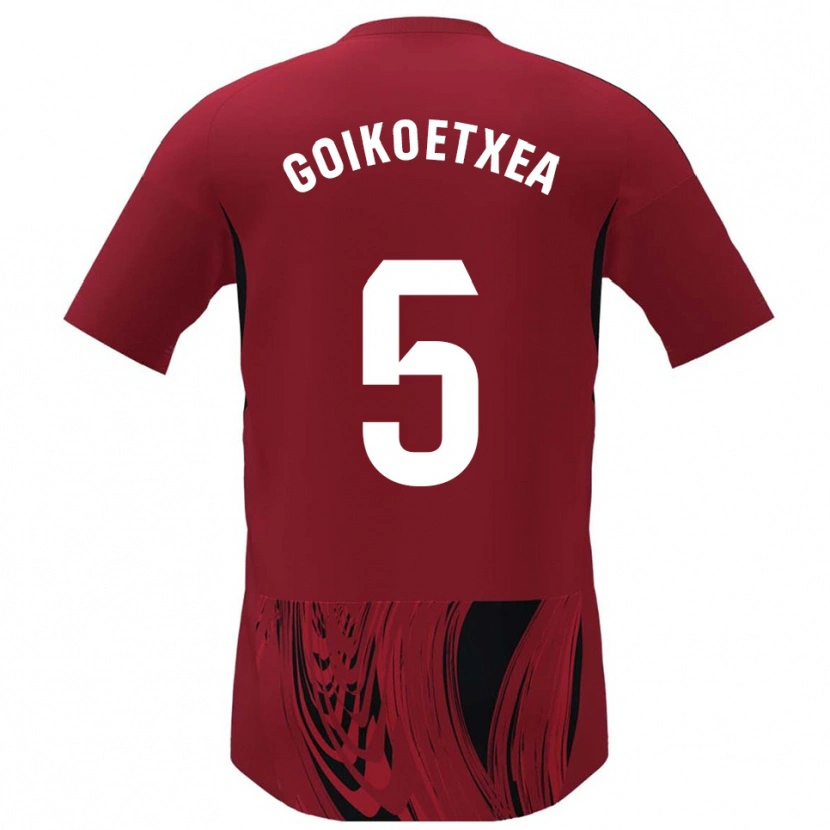 Danxen Homme Maillot Imanol Goikoetxea #5 Rouge Noir Tenues Domicile 2025/26 T-Shirt