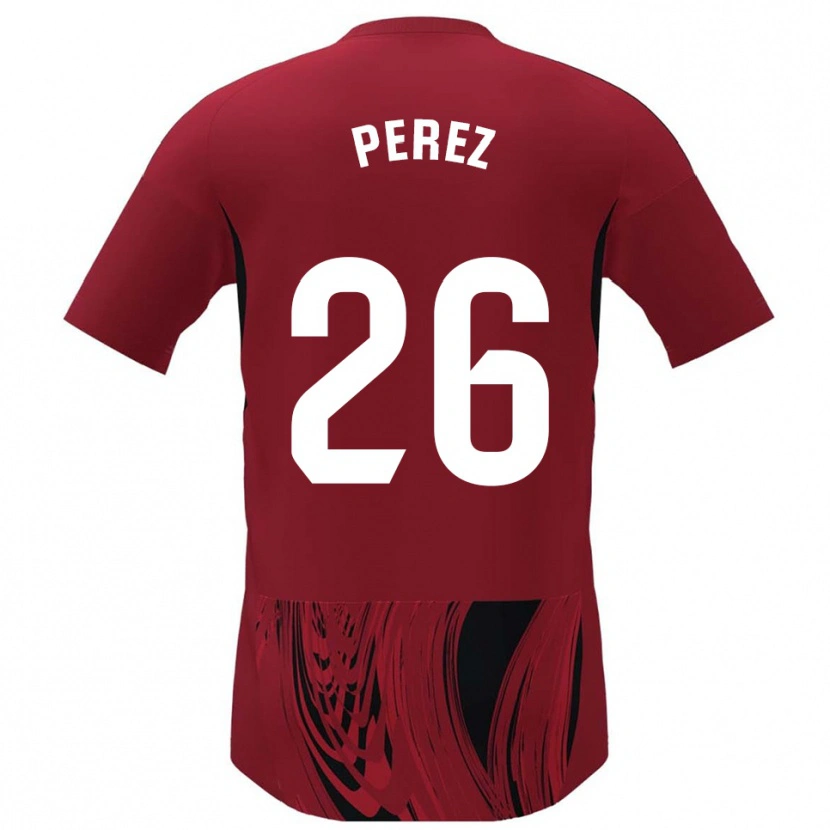 Danxen Homme Maillot Pablo Pérez #26 Rouge Noir Tenues Domicile 2025/26 T-Shirt
