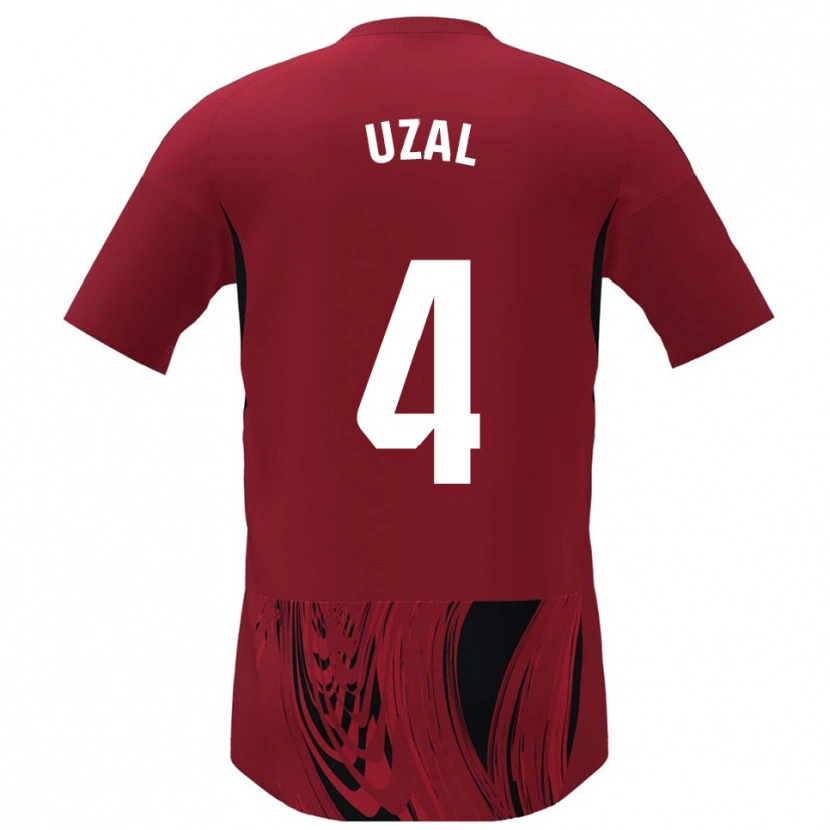 Danxen Homme Maillot Yeray Uzal #4 Rouge Noir Tenues Domicile 2025/26 T-Shirt