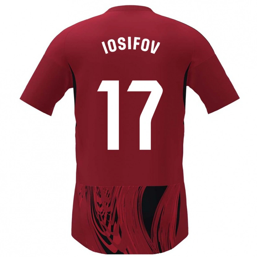 Danxen Homme Maillot Nikita Iosifov #17 Rouge Noir Tenues Domicile 2025/26 T-Shirt
