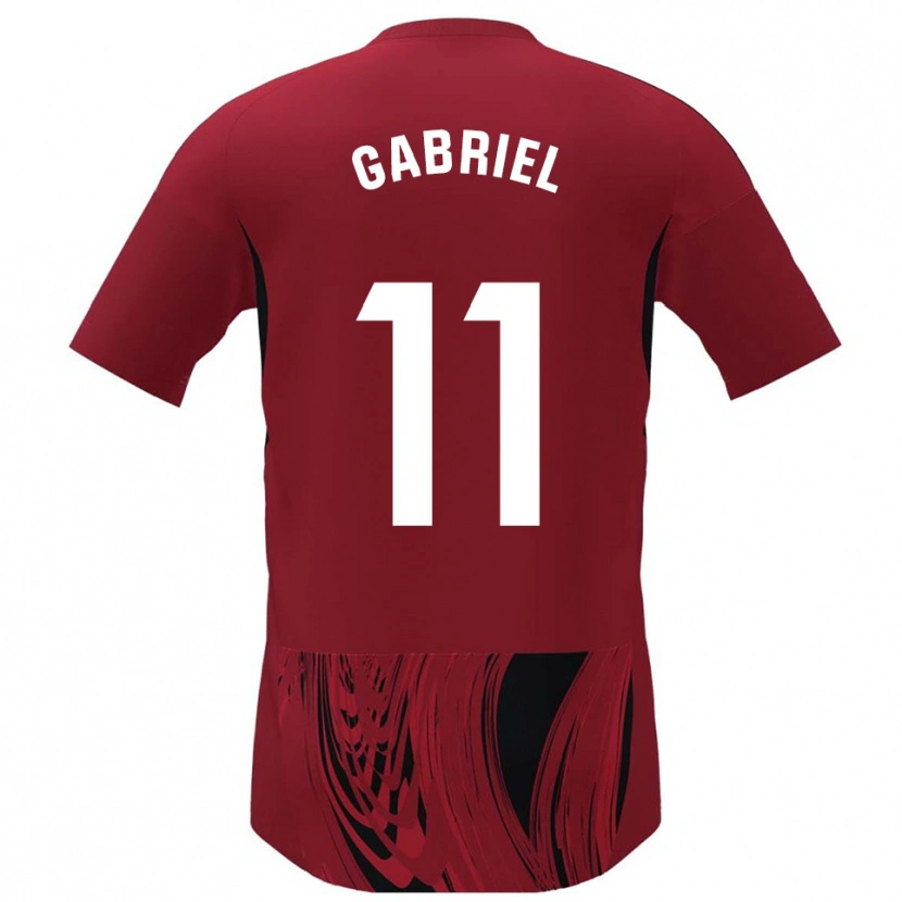 Danxen Homme Maillot Sergio Gabriel #11 Rouge Noir Tenues Domicile 2025/26 T-Shirt