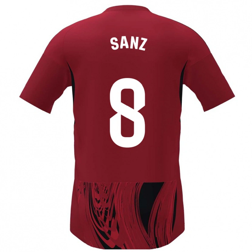 Danxen Homme Maillot Álvaro Sanz #8 Rouge Noir Tenues Domicile 2025/26 T-Shirt