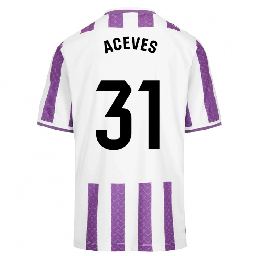 Danxen Homme Maillot Álvaro Aceves #31 Violet Blanc Tenues Domicile 2025/26 T-Shirt