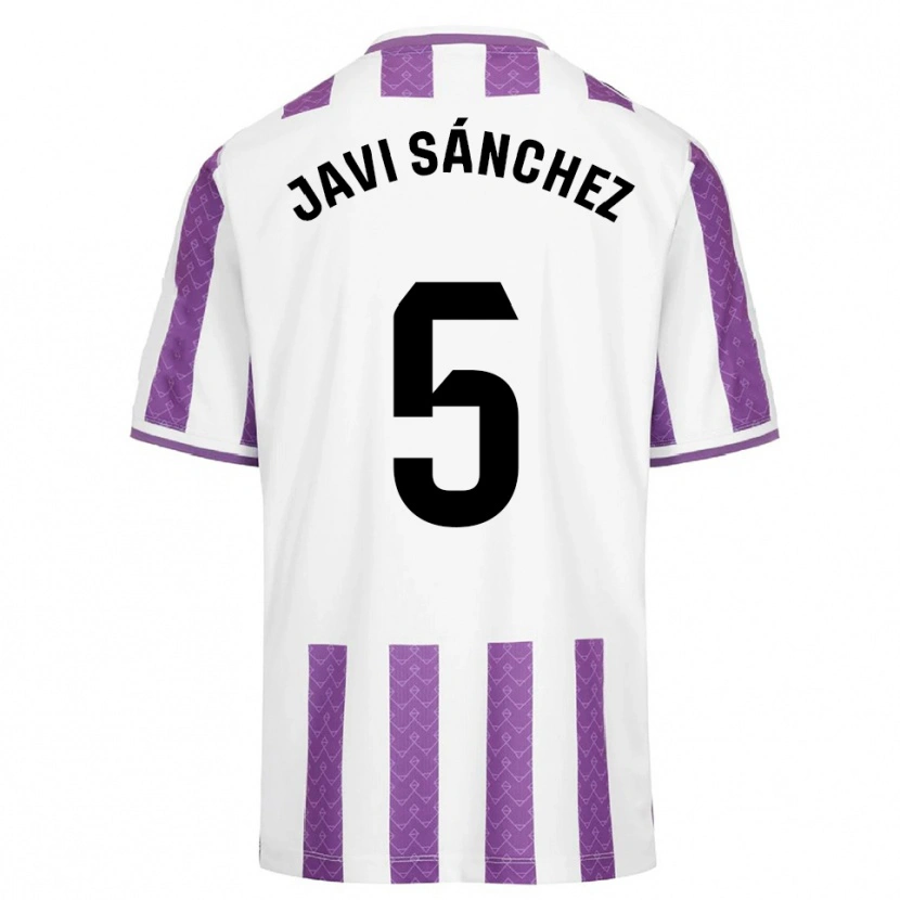 Danxen Homme Maillot Javi Sánchez #5 Violet Blanc Tenues Domicile 2025/26 T-Shirt