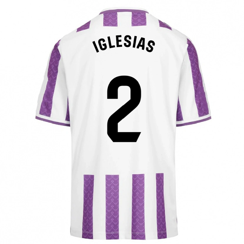 Danxen Homme Maillot Koke Iglesias #2 Violet Blanc Tenues Domicile 2025/26 T-Shirt