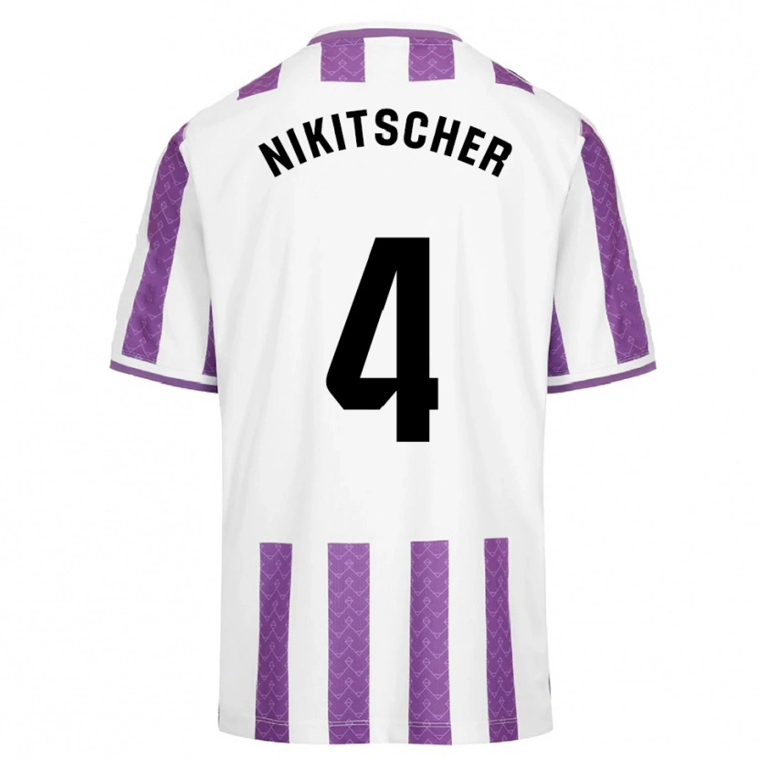 Danxen Homme Maillot Tamás Nikitscher #4 Violet Blanc Tenues Domicile 2025/26 T-Shirt