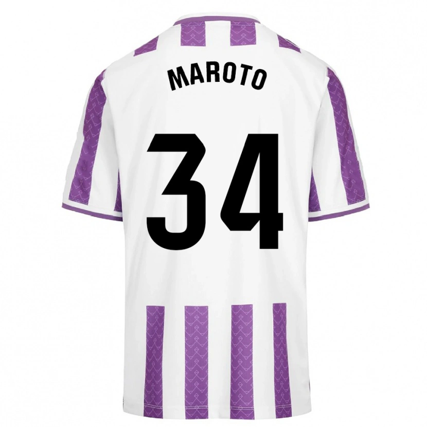 Danxen Homme Maillot Mario Maroto #34 Violet Blanc Tenues Domicile 2025/26 T-Shirt