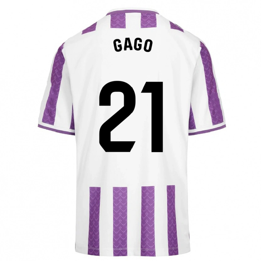Danxen Homme Maillot Lucía Gago Sánchez #21 Violet Blanc Tenues Domicile 2025/26 T-Shirt