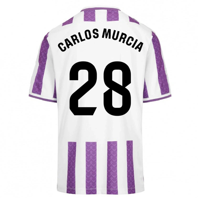 Danxen Homme Maillot Juan Carlos Murcia #28 Violet Blanc Tenues Domicile 2025/26 T-Shirt