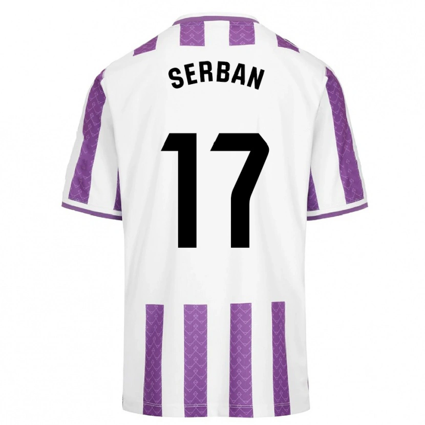 Danxen Homme Maillot Alin Șerban #17 Violet Blanc Tenues Domicile 2025/26 T-Shirt